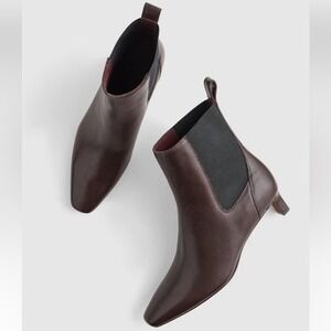 New Madewell Dimes Chelsea Boot Chocolate Brown Leather Size 10 Ankle